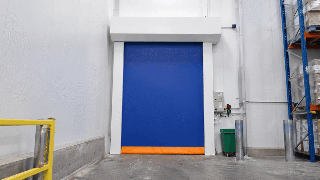 freezer door in warehouse