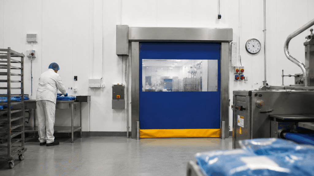 stainless steel high speed door for food production premises